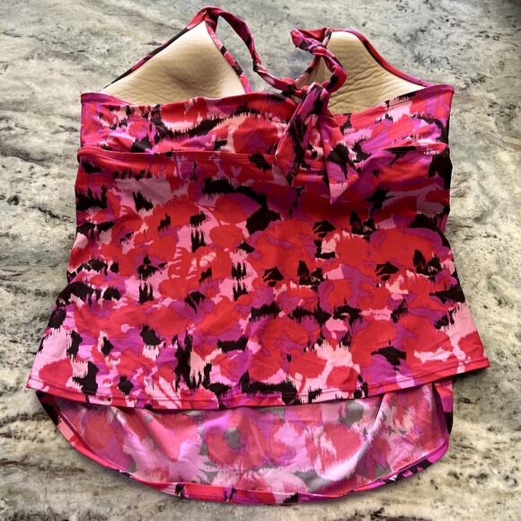 Merona Pink Brushstroke Halter Tankini Swim Top XL - Picture 5 of 5